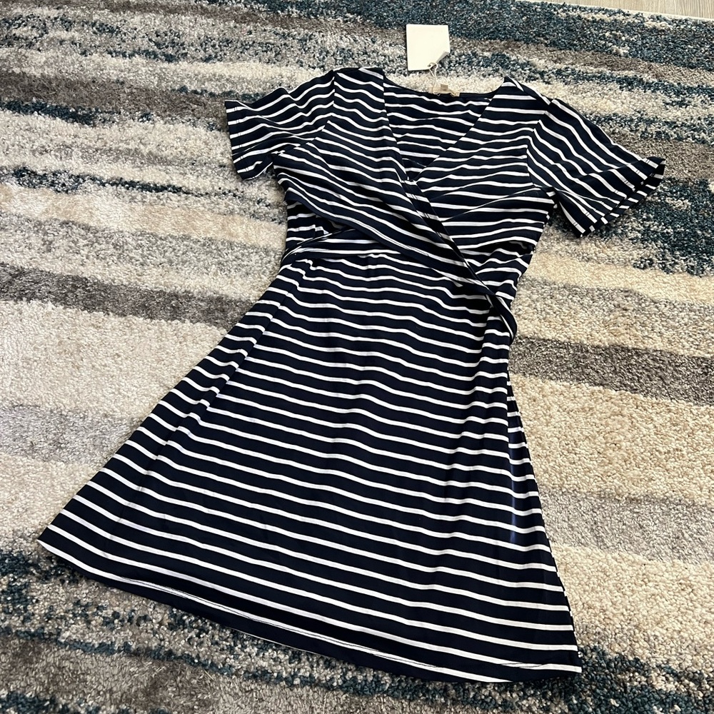 Navy Striped Mini Dress